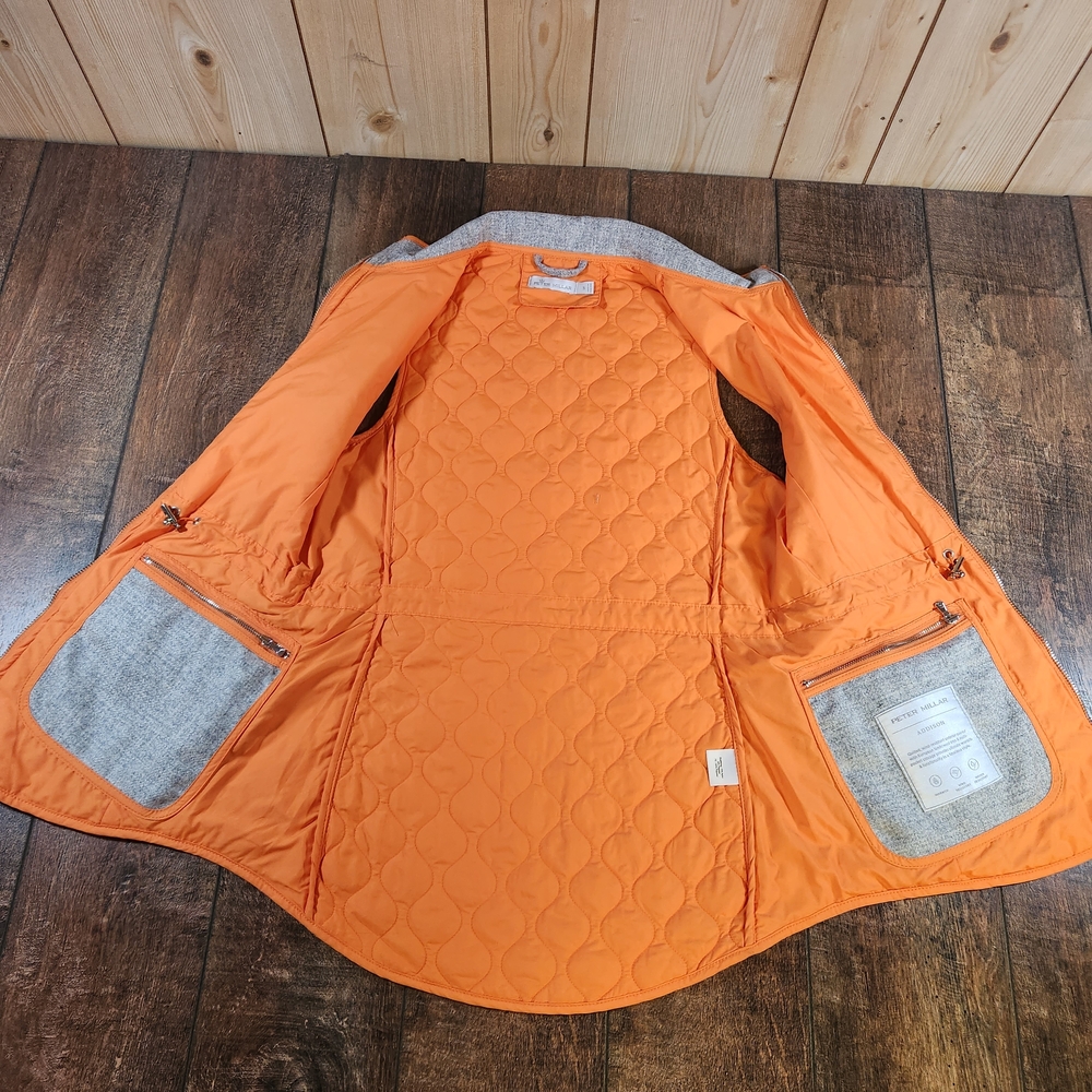Peter Millar Addison Vest Women Small Orange Quilted Wind Resistant Golf Sports - Picture 5 of 10